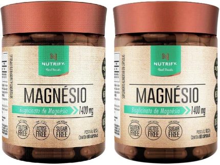 Kit 2X: Magnésio Bisglicinato Nutrify 60 Cápsulas