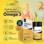 Kit 3x Ômega 3 Pro EPA/DHA, Não deixa Gosto - Versão Mini Cáps, Total 180 softgels - Imagem 2