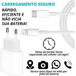 Kit Carregador Turbo Linha Premium Compativel C/Iphone, Cabo Usb-C-Lightning + Fonte Carregador 30W Ultra Rapido Compatível iPhone X Xr SE 11 12 13 14 - Imagem 2