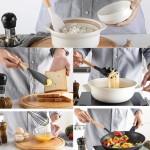 Kit Utensílios Para Cozinha Com 12 Peças, Silicone, Antiaderentes, Cabo Madeira, Resistente ao Calor, Possui Suporte, Colheres, Pegador, Fouet, Espatulas e Concha Premium Marca: LC Pagotti (VERDE) - Imagem 2