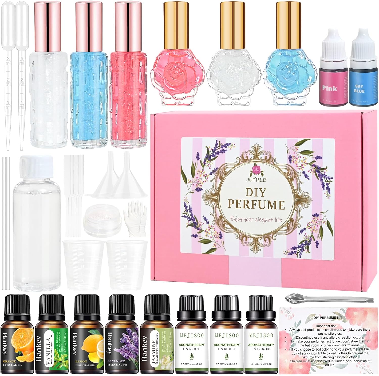 Kit-de-fabricacao-de-perfume-37-pecas-de-kits.jpg Kit de fabricação de perfume - 37 peças de kits de perfumes DIY para mulheres, faça seu próprio perfume com óleo essencial, garrafa, conjunto de fragrâncias, presentes de aniversário para