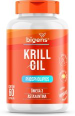 Krill Oil Phospholipids, Ômega 3, Astaxantina, Fosfolipídeos, 60 cápsulas, Bigens (Unidade)