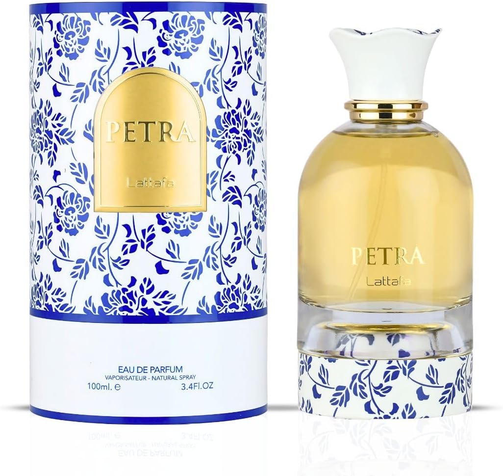 Lattafa-Petra-Eau-de-Parfum-Spray-para-Mulheres-100.jpg Lattafa Petra Eau de Parfum Spray para Mulheres - 100 ml | Fragrância Tropical, Floral, Frutada e Doce | Perfume de Luxo de Longa Duração