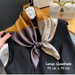 Lenço Feminino Cetim Toque de Seda, Estampa Poá Bolinhas Vintage, Quadrado 70x70cm, Elegante, Sofisticado, Versátil | Lenço Pescoço, Cabelo, Cabeça, Bolsa, Cropped | Echarpe Feminina | Scarf Luxo - Imagem 2