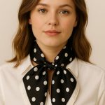 Lenço Feminino de Cetim com Toque de Seda | Clássico, Elegante e Sofisticado | Estampa Poá Vintage | Acessório de Cintura, Pescoço Cabelo, Cabeça e Bolsa | Scarf Luxo | Echarpe Feminina