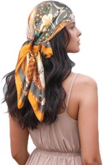 Lenço de cabeça de 68 cm como lenço de seda para mulheres lenço bandana quadrado envolvente de cabelo