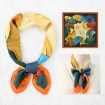 Lenço de cabeça de cetim sedoso para mulheres lenço de cabelo bandanas médio quadrado leve moda lenços de pescoço 70 × 70 centímetros - Imagem 2