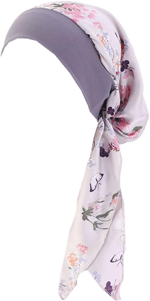 Lenco-de-cabeca-de-quimioterapia-pre-amarrado-para-mulheres-gorros-estampa.jpg Lenço de cabeça de quimioterapia pré-amarrado para mulheres, gorros, estampa de câncer, bandana slip on, headwrap caveira, turbante, boné