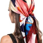 Lenço de cabeça quadrada de cetim moderno: Cachecóis leves de seda de 89 cm - Lenço de pescoço bandana de luxo para mulheres