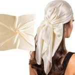 Lenço de cetim moderno feminino para envolver cabelo noturno