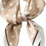 Lenço feminino cetim toque de seda, lenço estampa poá bolinhas vintage, lenço quadrado 70x70cm, lenço elegante, sofisticado e versátil para cabelo pescoço bolsa, echarpe feminina, scarf luxo