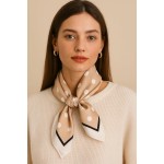 Lenço feminino cetim toque de seda, lenço estampa poá bolinhas vintage, lenço quadrado 70x70cm, lenço elegante, sofisticado e versátil para cabelo pescoço bolsa, echarpe feminina, scarf luxo - Imagem 2