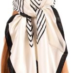 Lenços de cabeça quadrados grandes de cetim de 89 cm, bandanas para mulheres, lenço de cabeça estampado na moda, como lenços de cabelo de seda para mulheres, xaile