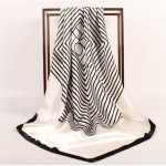 Lenços de cabeça quadrados grandes de cetim de 89 cm, bandanas para mulheres, lenço de cabeça estampado na moda, como lenços de cabelo de seda para mulheres, xaile - Imagem 2