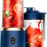Liquidificador Portátil 4Leader USB para Shakes, Smoothies, Suco e Whey – Copo 400ml Recarregável com Lâminas Inox, Ideal para Academia, Viagens, Escritório e Uso Diário