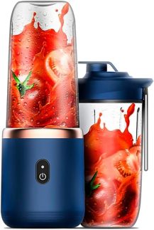 Liquidificador Portátil 4Leader USB para Shakes, Smoothies, Suco e Whey – Copo 400ml Recarregável com Lâminas Inox, Ideal para Academia, Viagens, Escritório e Uso Diário
