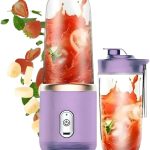 Liquidificador Portátil Recarregável USB - Mixer Juice 400ML com Copo Integrado (Lilás)