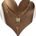 Lock Chain Necklace for Women Key Pendant Collar Choker Punk Jewelry for Party