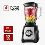 MONDIAL Liquidificador Turbo Glass Jarra de Vidro, Preto/Inox, 1400W, 110V - L-1400 GI - Imagem 2
