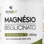 Magnésio Bisglicinato Longa Duração: 2 Meses de Uso, 260mg Magnésio + Vitamina B6, 120 Cápsulas, Fortalvit