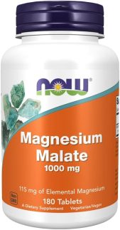 Magnésio Dimalato Malate Now Foods 180 Tabletes Importado (180)