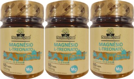 Magnésio L-Treonato Folhas & Raízes 60 Cápsulas Kit 3 Unidades