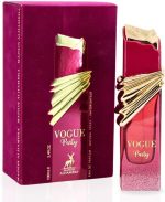 Maison Alhambra Vogue Party Eau de Parfum Spray 100 ml (96.4 g) Perfumes árabes de longa duração para mulheres - Perfume feminino doce, floral, convidativo com notas de baunilha, amêndoa e musgo de