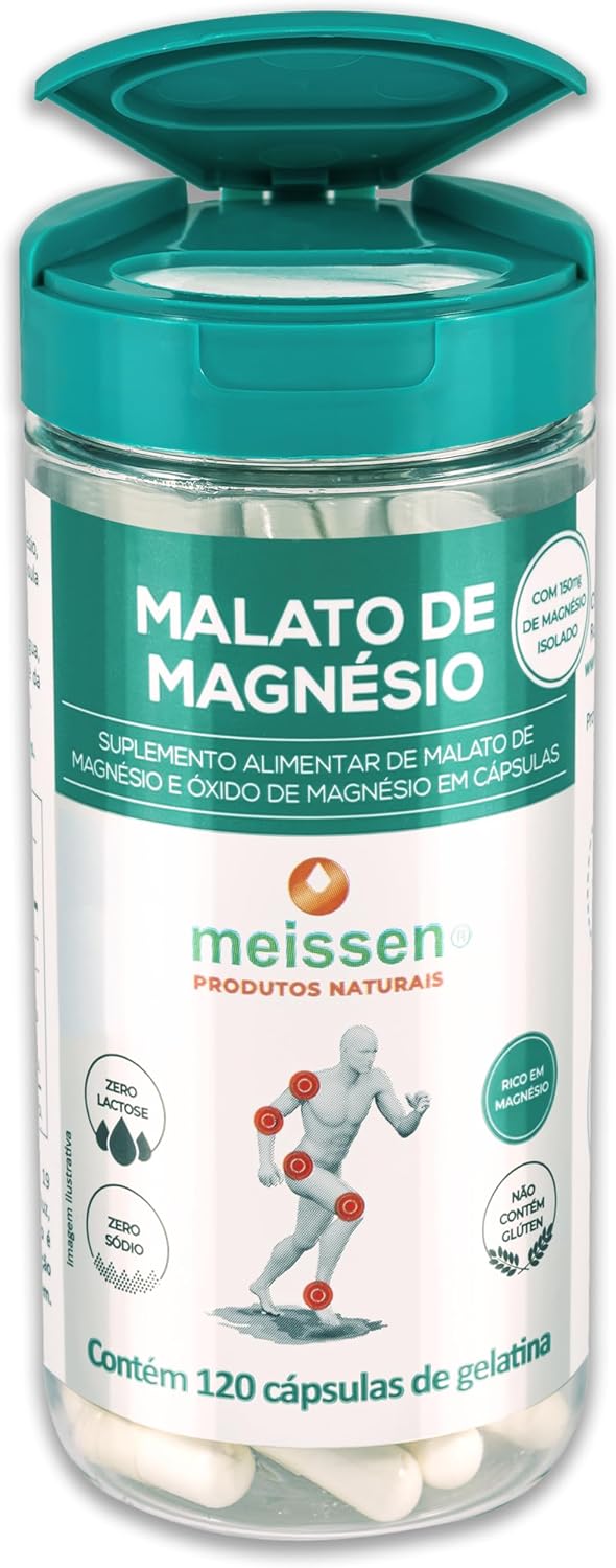 Malato-de-Magnesio-300Mg-120-Capsulas-Meissen.jpg Malato de Magnésio 300Mg 120 Cápsulas, Meissen