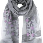 Minache Lenço longo de chiffon bordado feminino verão outono xale saída de praia