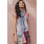 Minache Lenço longo de chiffon bordado feminino verão outono xale saída de praia - Imagem 2