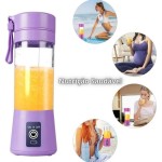 Mini Liquidificador Garrafa Portátil Mixer Juice Para Shake USB Recarregável 6 Lâminas Cup Coqueteleira Eletrica Sem Fio Frutas Whey Suco Academia Premium Marca LC Pagotti (ROXO) - Imagem 2