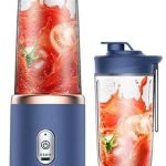Mini Liquidificador Portátil 400ml Elétrico com 6 Lâminas e Bateria Recarregável