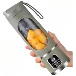 Mini Liquidificador Portátil Blender Personal com 8 Lâminas Recarregável - Shakeira Elétrica para Viagens, Academia e Liquidificador Pequeno(branco) - Imagem 2