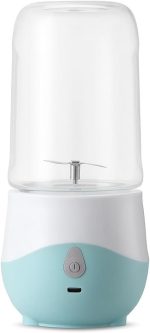 Mini Liquidificador Portátil Recarregável, 400ml, Mixer para Sucos e Vitaminas, 18x8,6cm