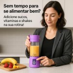 Mini Liquidificador Portátil Recarregável – Shake Rápido Onde Estiver | Ideal para Suco, Detox, Pré-Treino, Trabalho e Academia - Imagem 2