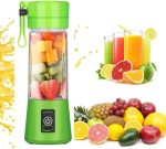 Mini Liquidificador Portatil para Shake Suco com Cabo USB Recarregável Mixer 6 Lâminas Copo 380 ml Academia Whey Vitamina Juice Cup TAMO (VERDE)