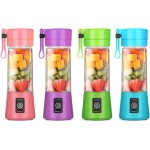 Mini Liquidificador Portatil para Shake Suco com Cabo USB Recarregável Mixer 6 Lâminas Copo 380 ml Academia Whey Vitamina Juice Cup TAMO (VERDE) - Imagem 2