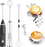 Mini Mixer Elétrico Portátil Recarregável USB Misturador de Bebidas, Batedor de Ovos, Espumador de Leite e café, Alta Durabilidade, Multiuso Compacto e Leve, 3 Velocidades