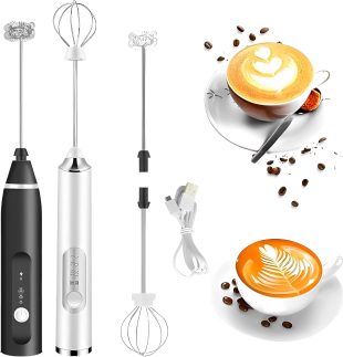 Mini Mixer Elétrico Portátil Recarregável USB Misturador de Bebidas, Batedor de Ovos, Espumador de Leite e café, Alta Durabilidade, Multiuso Compacto e Leve, 3 Velocidades