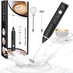 Mini Mixer Elétrico Recarregável USB Batedor de Ovos e Bebidas com Indicador de Carga 2 Hastes Misturadoras e Controle de Velocidade