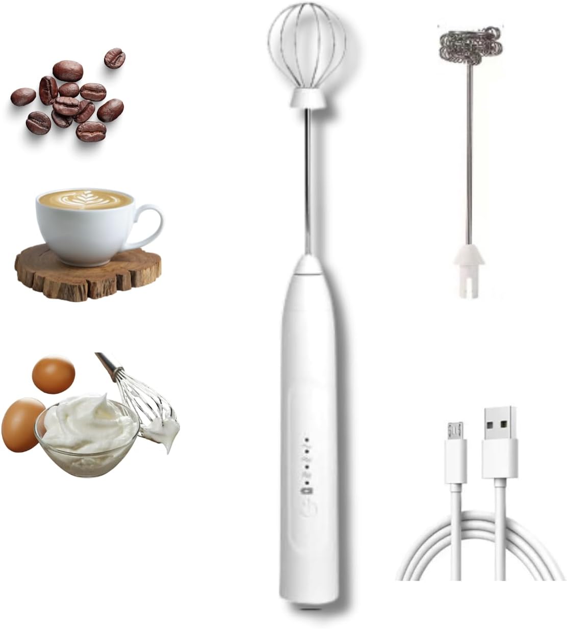 Mini-Mixer-Eletrico-Recarregavel-com-2-Batedores-3-Velocidades-USB.jpg Mini Mixer Elétrico Recarregável com 2 Batedores, 3 Velocidades, USB Incluso Mixer de Bebidas, Café Espumador, Batedor de Ovos (Branco)