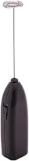 Mini Mixer Elétrico para Bebidas, Plástico Preto e Inox, 20cm, Batedor Portátil com Haste Fixa, Funciona com 2 Pilhas AA