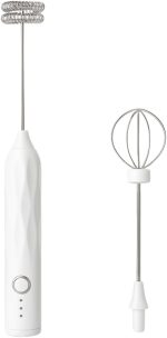 Mini Mixer, Misturador Multiuso Elétrico Portátil de Bebidas Batedor Espumador para Batidas e Misturas Rápidas (Branco)