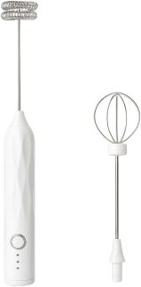 Mini Mixer, Misturador Multiuso Elétrico Portátil de Bebidas Batedor Espumador para Batidas e Misturas Rápidas (Branco)