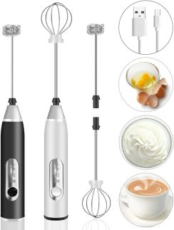 Mini Mixer Portátil, Misturador de Bebidas, Mix, Espumador de Leite e Café, Batedor de Ovo, USB Recarregável, AVIBES