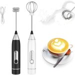 Mini Mixer Portátil USB Recarregável – Espumador de Leite, Café, Batedor de Ovos, Whey e Bebidas, 3 Velocidades