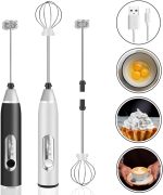 Mini Mixer Portátil USB Recarregável – Espumador de Leite e Café, Batedor de Ovos, Whey e Outras Bebidas, 3 Velocidades