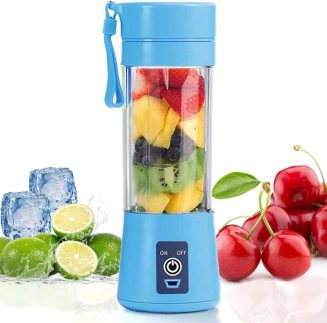 Mini liquidificador portátil, misturador de frutas de tamanho pessoal elétrico USB caneca de espremedor recarregável máquina de mistura de frutas Baby Travel 380 ml, seis lâminas