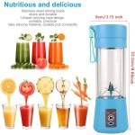 Mini liquidificador portátil, misturador de frutas de tamanho pessoal elétrico USB caneca de espremedor recarregável máquina de mistura de frutas Baby Travel 380 ml, seis lâminas - Imagem 2