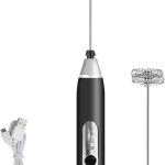 Misturador Bebidas Ovos Mini Mixer Fuê Portátil Elétrico Recarregável (Preto)